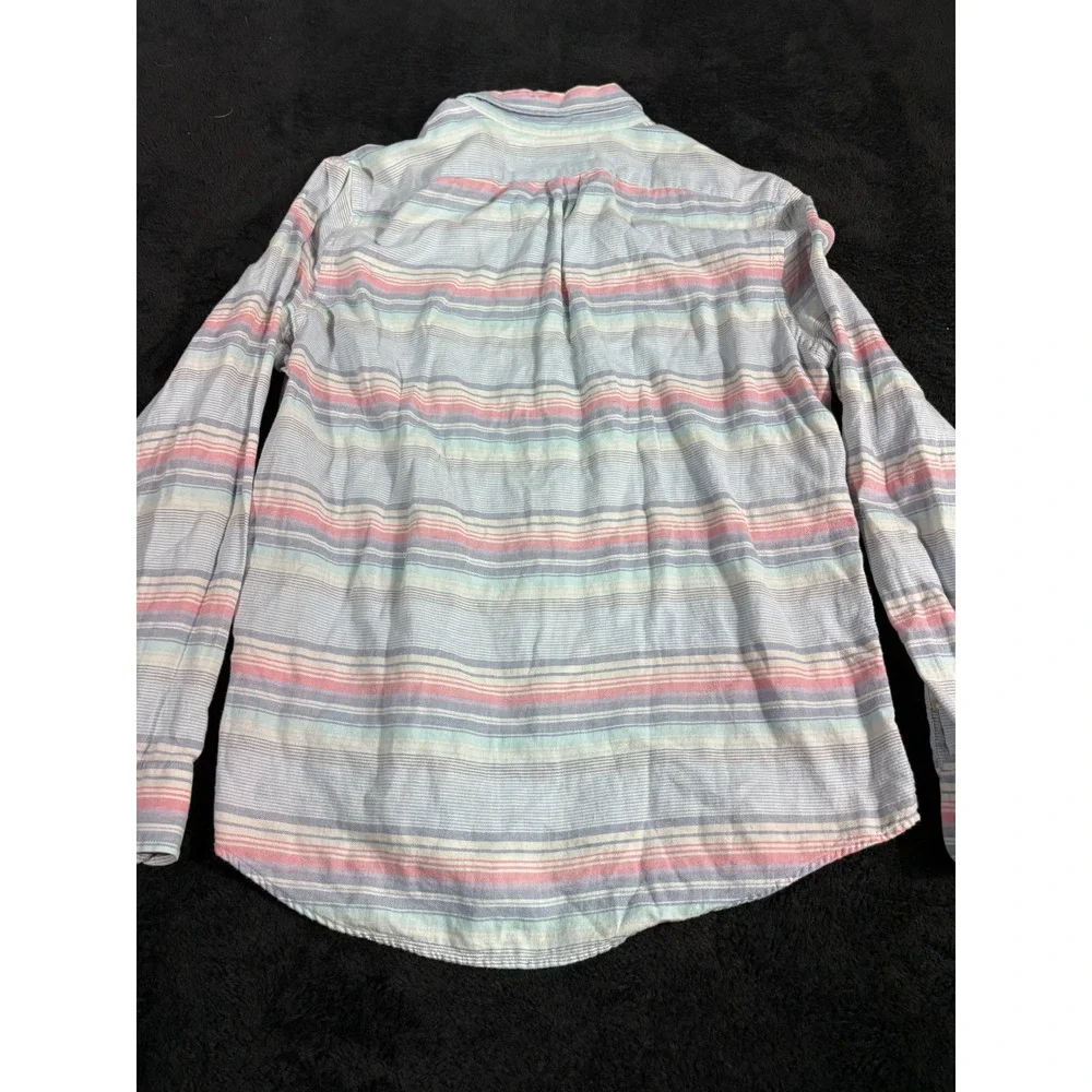 Vineyard Vines Mens‎ Crosby Shirt Medium Striped Cotton Linen Button Down - Picture 6 of 7